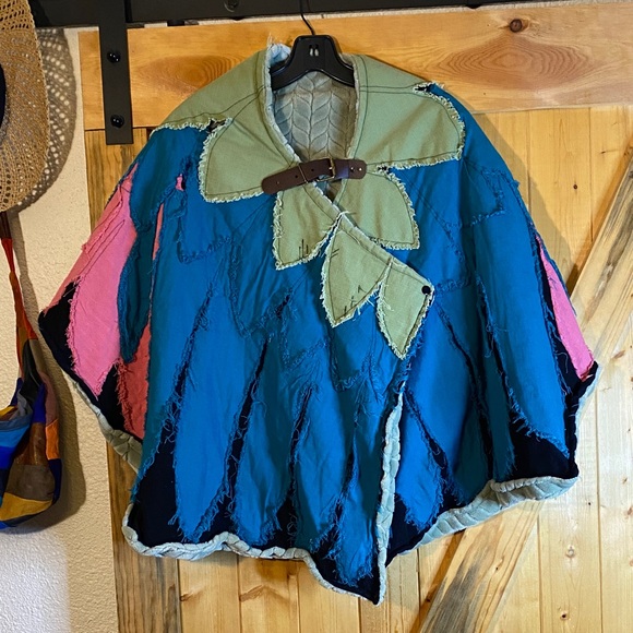 Colorful Patchwork Women's Sweater Cape